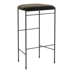 Tabouret de bar en acier et mousse marron 75cm Covent - New works