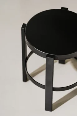 Tabouret de bar en acier noir volcan 35x45cm Doon - noo.ma