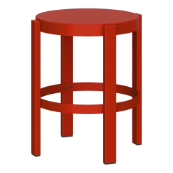 Tabouret de bar en acier rouge tomate 35x45cm Doon - noo.ma