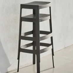 Tabouret de bar en aluminium noir Cut - Cane-Line