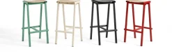Tabouret de bar en bois de chêne et acier ivoire 75cm Tabourete 8 - Hay