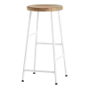 Tabouret de bar en bois et acier blanc 65 cm Cornet - HAY