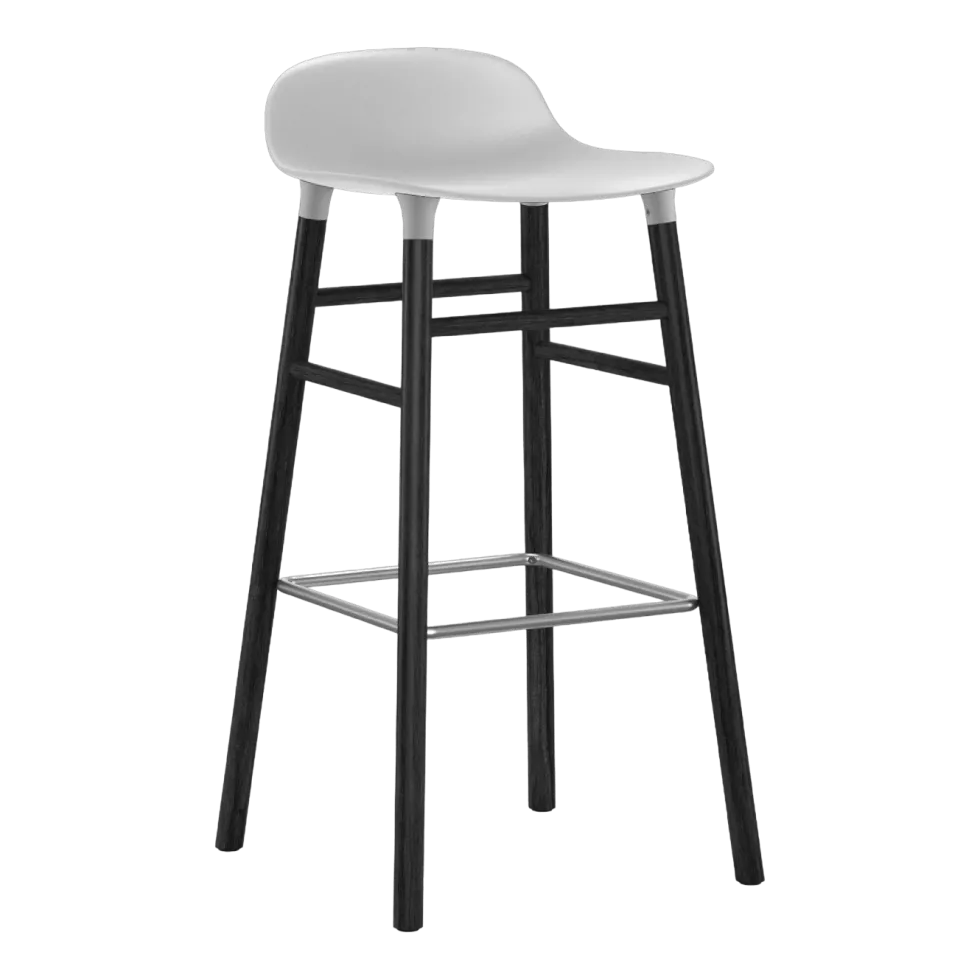 Tabouret de bar en bois noir et pp blanc 75 cm Form - Normann Copenhagen