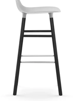 Tabouret de bar en bois noir et pp blanc 75 cm Form - Normann Copenhagen