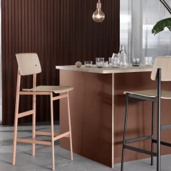 Tabouret de bar en chêne et gris vert 75 cm Loft - Muuto