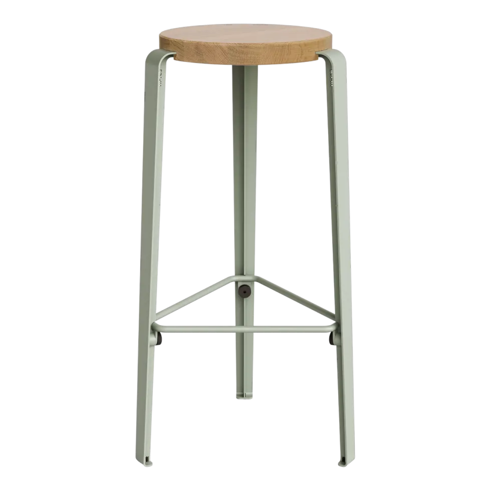 Tabouret de bar en chêne gris eucalyptus 76cm MI LOU- TIPTOE