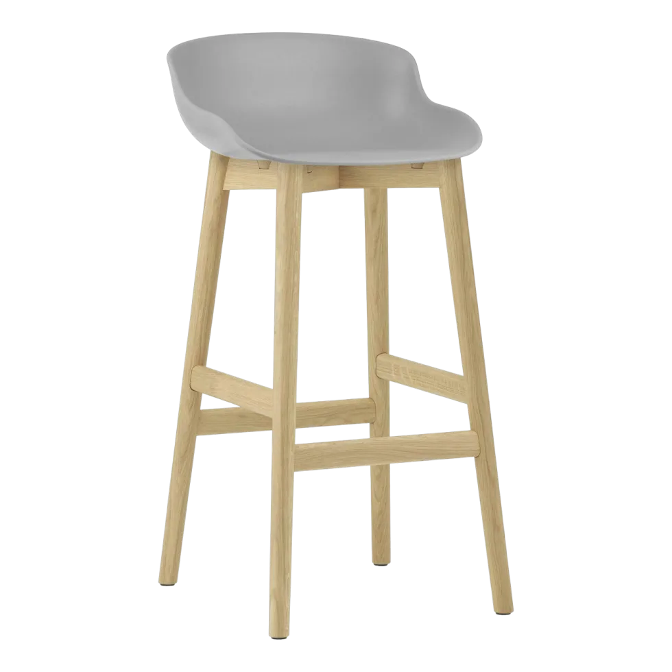 Tabouret de bar en chêne laqué et pp gris 75 cm Hyg - Normann Copenhagen