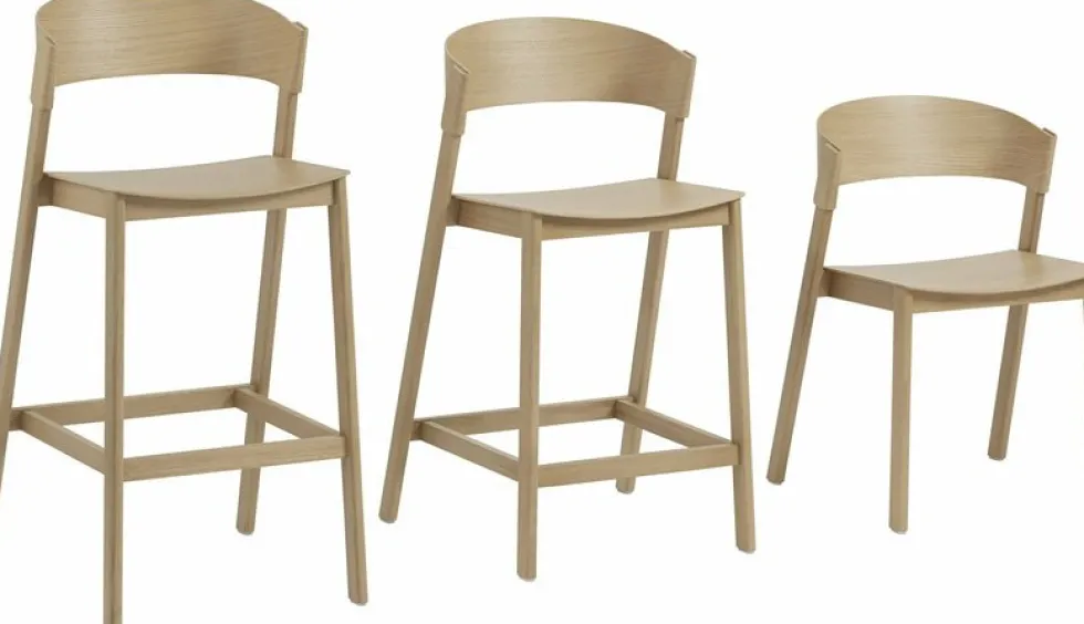 Tabouret de bar en chêne naturel Cover 65 cm - Muuto
