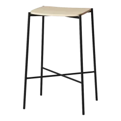 Tabouret de bar en chêne naturel et métal noir Paragon - HANDVÄRK