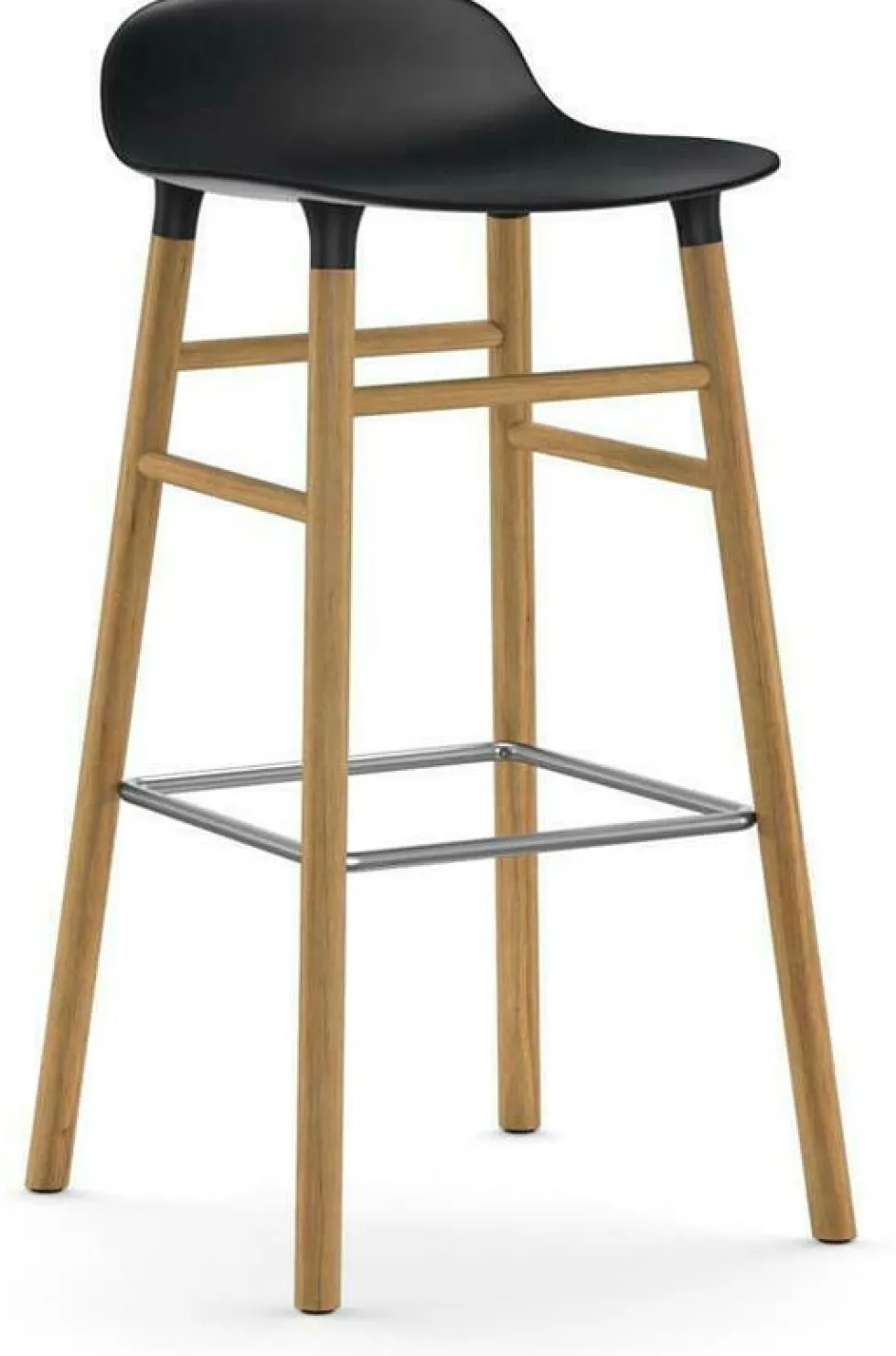Tabouret de bar en chêne naturel et pp noir 75 cm Form - Normann Copenhagen