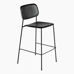 Tabouret de bar en chêne noir et acier High Soft Edge 95 - HAY