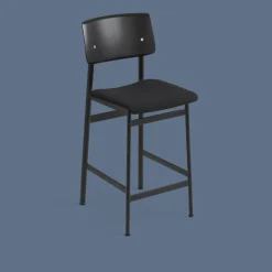Tabouret de bar en chêne noir et noir 75 cm Loft - Muuto