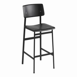 Tabouret de bar en chêne noir et noir 75 cm Loft - Muuto