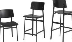 Tabouret de bar en chêne noir et noir 75 cm Loft - Muuto
