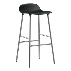 Tabouret de bar en chrome et pp noir 75 cm Form - Normann Copenhagen
