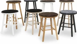 Tabouret de bar en frêne noir 63 cm ZigZag - Hans K