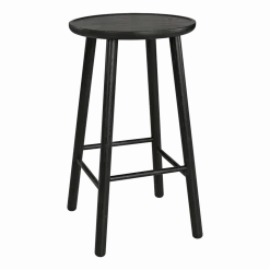 Tabouret de bar en frêne noir 63 cm ZigZag - Hans K