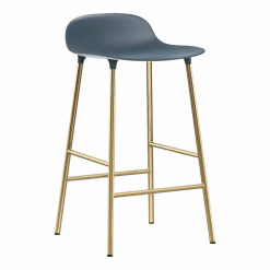 tabouret de bar en laiton et pp bleu 65 cm Form - Normann Copenhagen