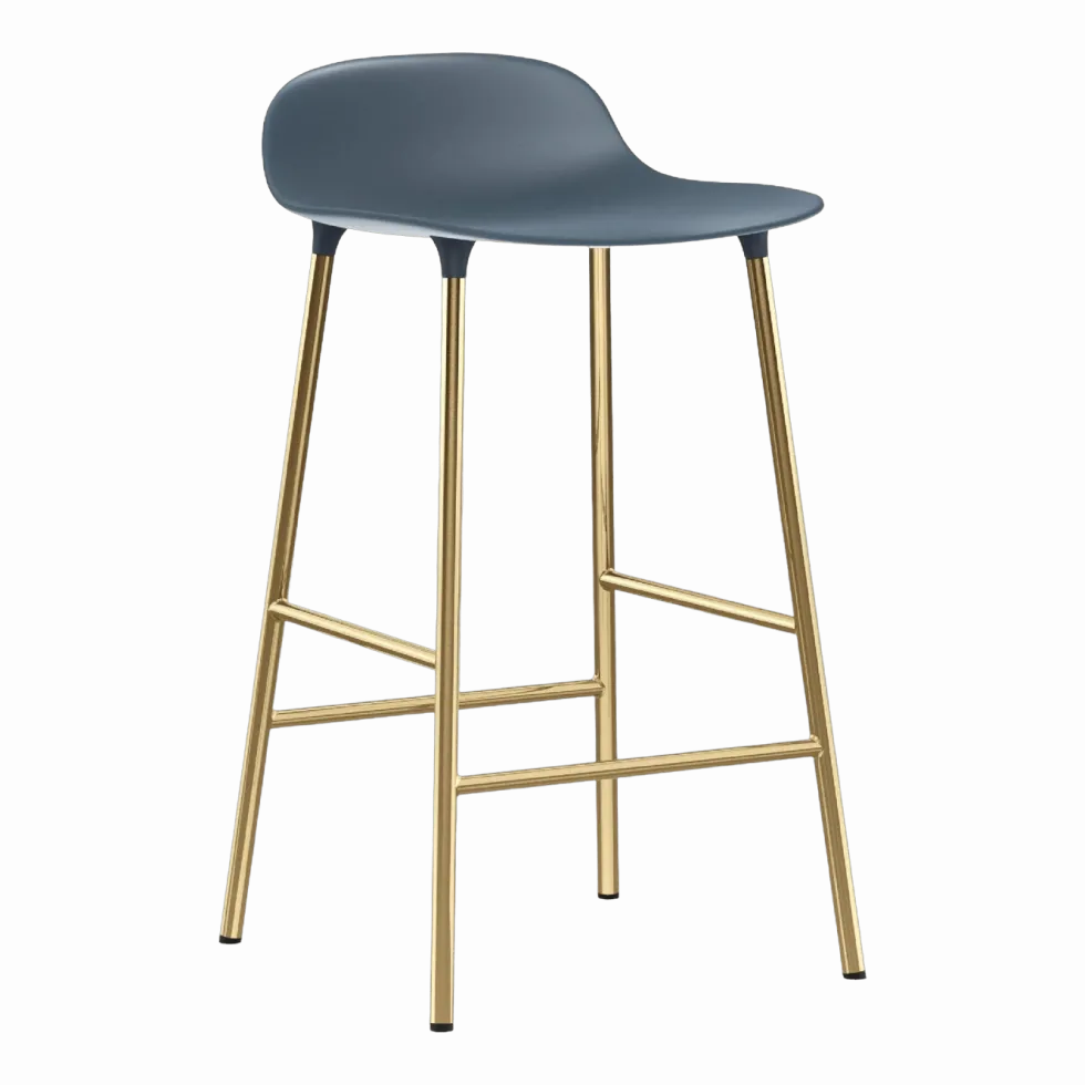 tabouret de bar en laiton et pp bleu 65 cm Form - Normann Copenhagen