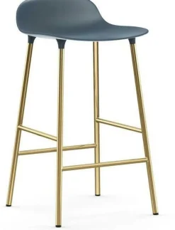 tabouret de bar en laiton et pp bleu 65 cm Form - Normann Copenhagen