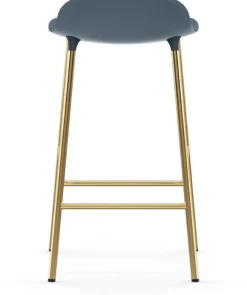 tabouret de bar en laiton et pp bleu 65 cm Form - Normann Copenhagen