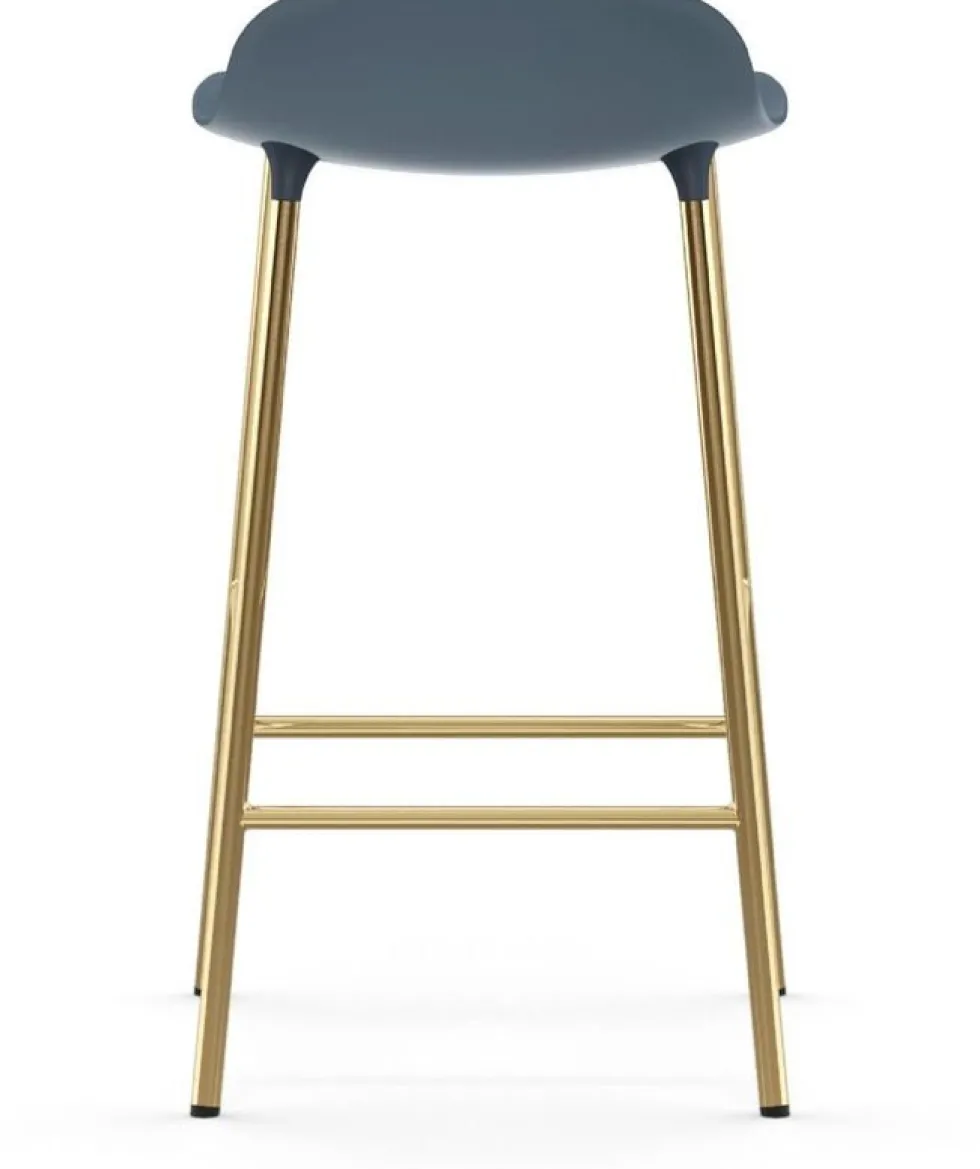 tabouret de bar en laiton et pp bleu 65 cm Form - Normann Copenhagen