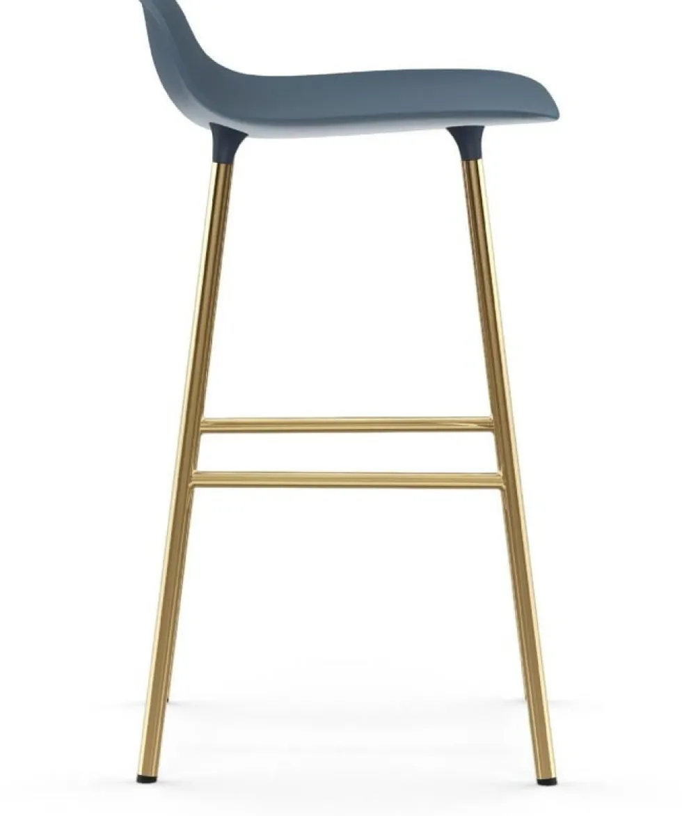tabouret de bar en laiton et pp bleu 65 cm Form - Normann Copenhagen