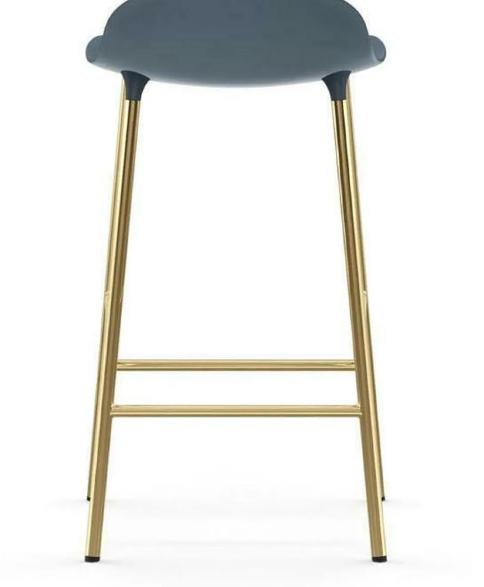 tabouret de bar en laiton et pp bleu 65 cm Form - Normann Copenhagen