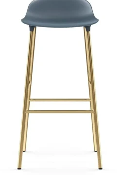 Tabouret de bar en laiton et pp bleu 75 cm Form - Normann Copenhagen