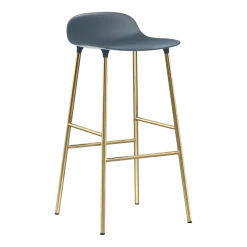 Tabouret de bar en laiton et pp bleu 75 cm Form - Normann Copenhagen