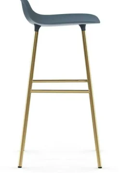 Tabouret de bar en laiton et pp bleu 75 cm Form - Normann Copenhagen