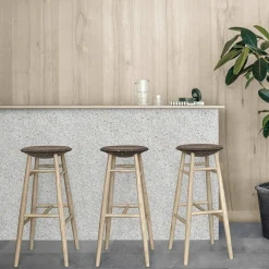 Tabouret de bar en liège foncé et bois naturel Drifted - Hem