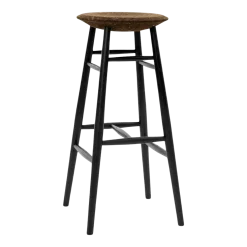 Tabouret de bar en liège foncé et bois noir Drifted - Hem