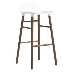 Tabouret de bar en noyer naturel et pp blanc 65 cm Form - Normann Copenhagen