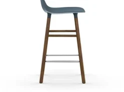 Tabouret de bar en noyer naturel et pp bleu 65 cm Form - Normann Copenhagen