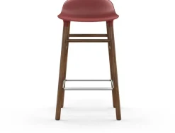 Tabouret de bar en noyer naturel et pp rouge 65 cm Form - Normann Copenhagen