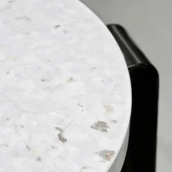 Tabouret de bar en plastique recyclé blanc et pieds noir graphite BIG LOU VENEZIA - TIPTOE