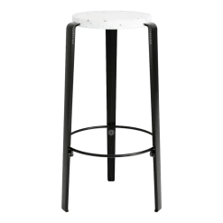 Tabouret de bar en plastique recyclé blanc et pieds noir graphite BIG LOU VENEZIA - TIPTOE