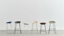 Tabouret de bar en plastique recyclé bleu azure et pieds en acier 75 cm AAS 38 2.0 - HAY