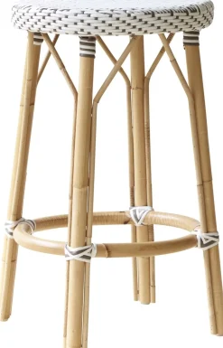 Tabouret de bar en rotin blanc 78 cm Simone - Sika Design