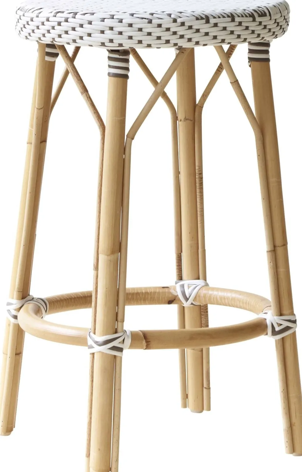 Tabouret de bar en rotin blanc 78 cm Simone - Sika Design