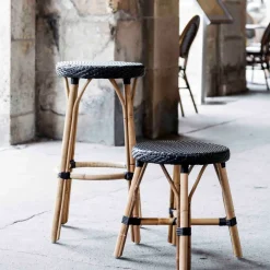Tabouret de bar en rotin blanc 78 cm Simone - Sika Design