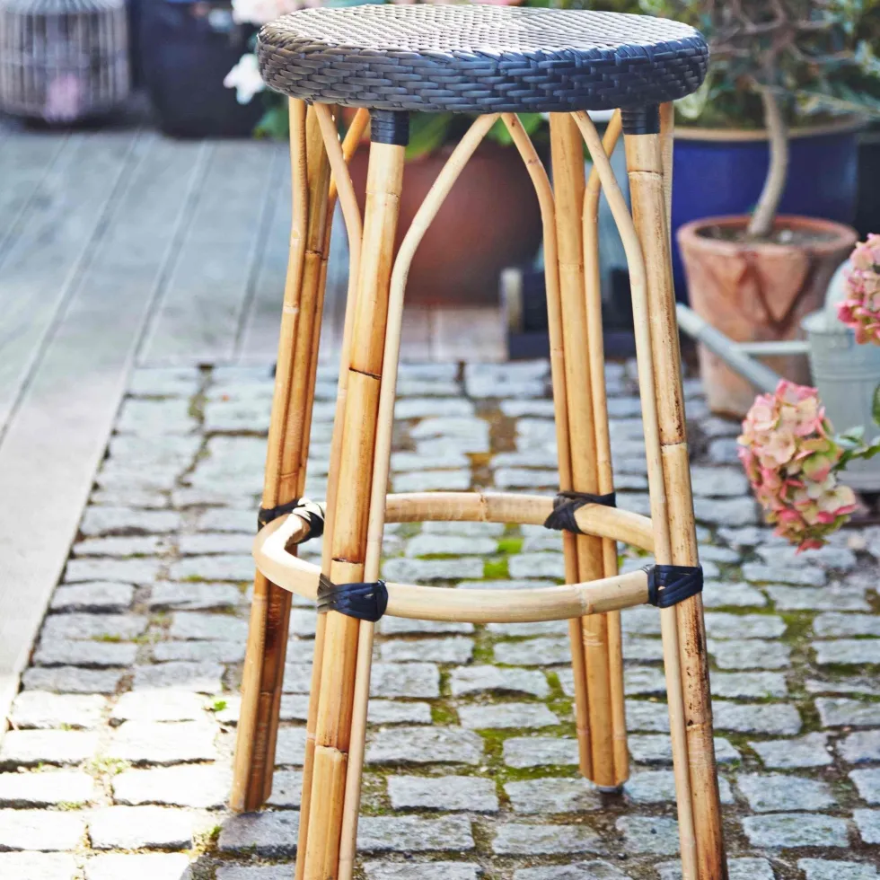 Tabouret de bar en rotin blanc 78 cm Simone - Sika Design