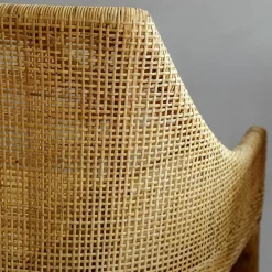 Tabouret de bar en rotin naturel piétement teck Saïgon - KOK