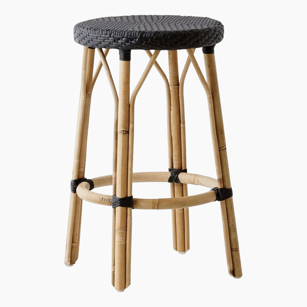 Tabouret de bar en rotin noir 78 cm Simone - Sika Design