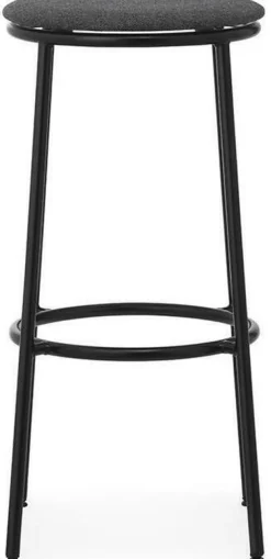 Tabouret de bar en tissu noir et acier noir 75 cm Circa MLF16 noir MLF16 - Normann Copenhagen