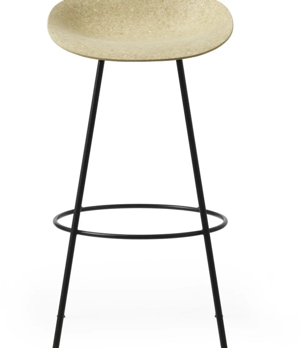 Tabouret de bar recyclable en chanvre et acier noir 75cm Mat - Normann Copenhagen