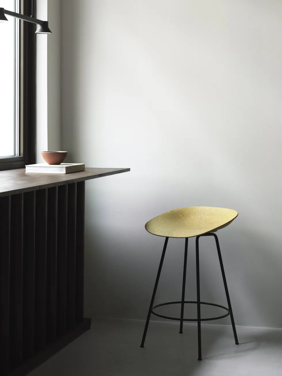 Tabouret de bar recyclable en chanvre et acier noir 75cm Mat - Normann Copenhagen