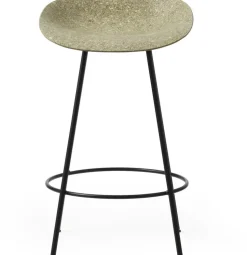 Tabouret de bar recyclable en herbes marines et acier noir 65cm Mat - Normann Copenhagen