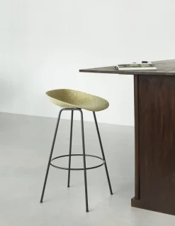 Tabouret de bar recyclable en herbes marines et acier noir 75cm Mat - Normann Copenhagen